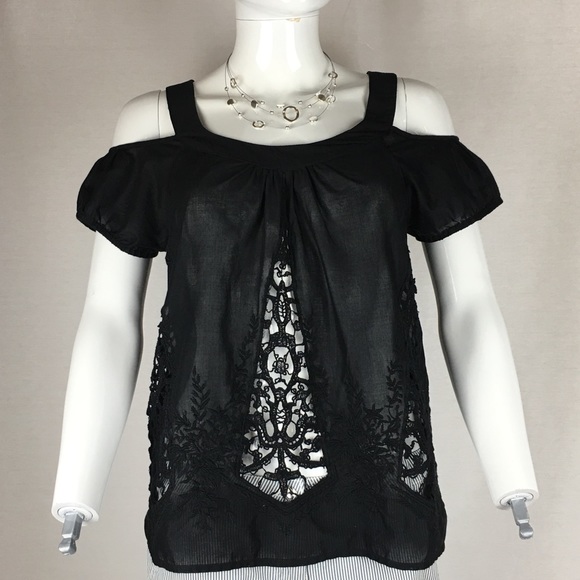guess black blouse